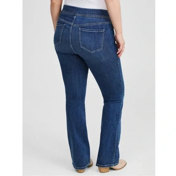 Torrid Mid Rise Lean Jean Pull On Super Soft Cozycore 1S 1X Casual Y2K - Picture 2 of 11